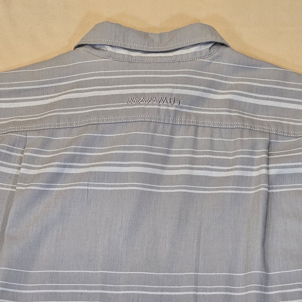 Mammut #1030 - 0230 Mens SS Button Front Gray Striped Lightweight Size L - Picture 14 of 16